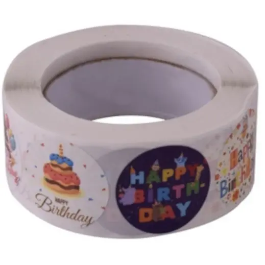 Sticker Roll - 500pc - Happy Birthday
